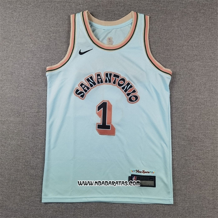 Camiseta Nino San Antonio Spurs Victor Wembanyama #1 Ciudad 2024-25 Verde